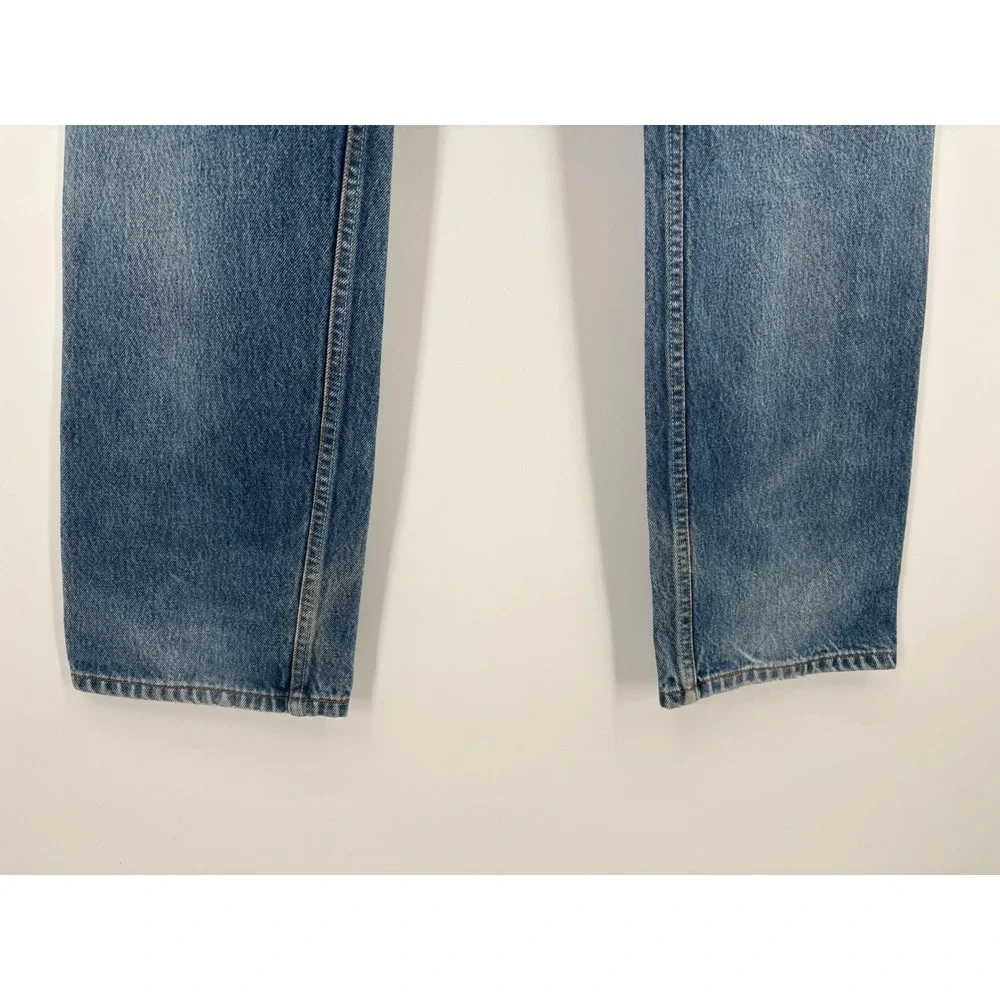 Levis 501 Mens 36x34 Y2KEra 2000's Light Distressed Tradesman Faded Blue Denim